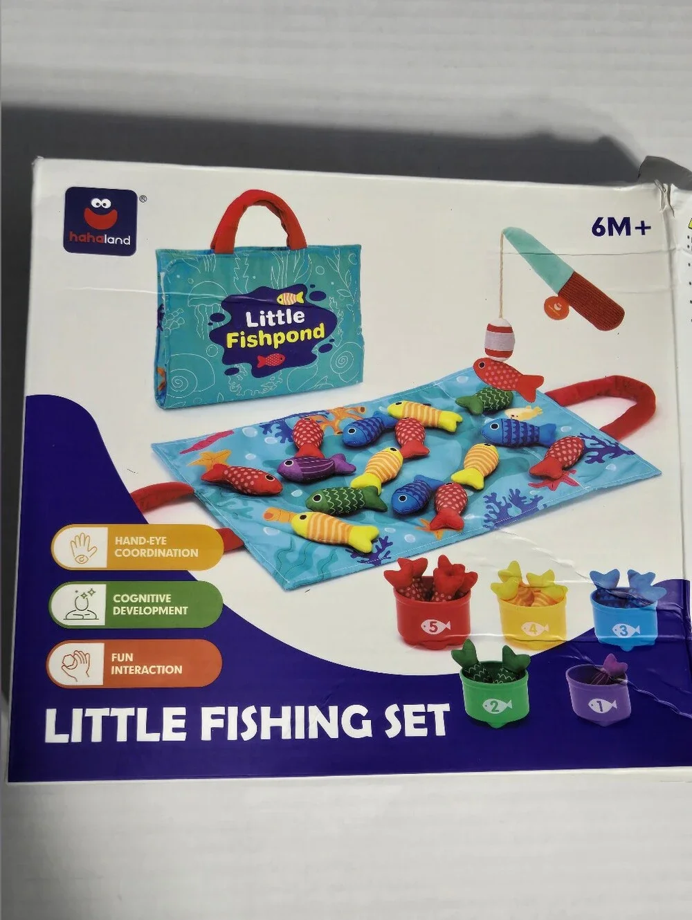Hahaland Little Fishing Set Magnetic Fishing Toy Game 6M+ New